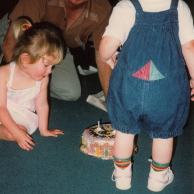 DD Katie Blowing Out Candles 1987