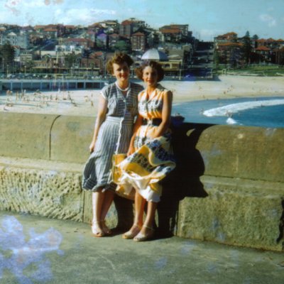 EV and Friend Overlooking the Beach