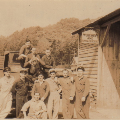 Airforce the Boys Outside the Workshop Bofu Japan