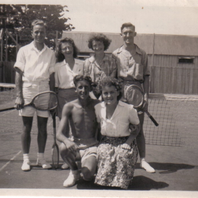 Eileen and Friends Playing Tennis