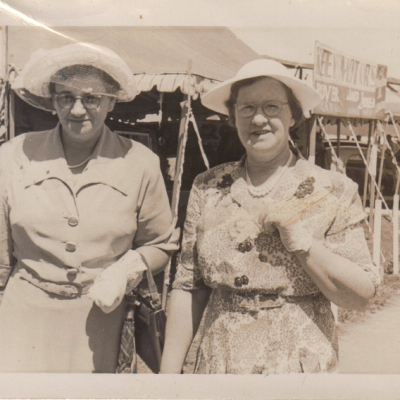 Jane Henry and Clara Brown In Hats.