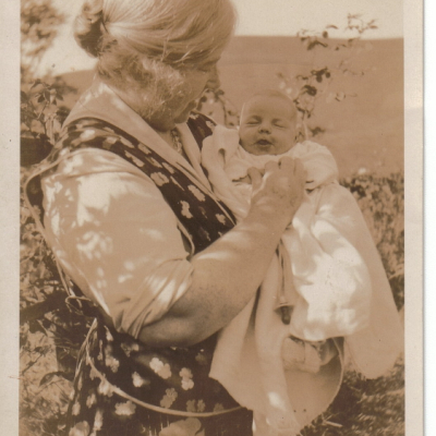 Janet Kirk with a Henry Baby