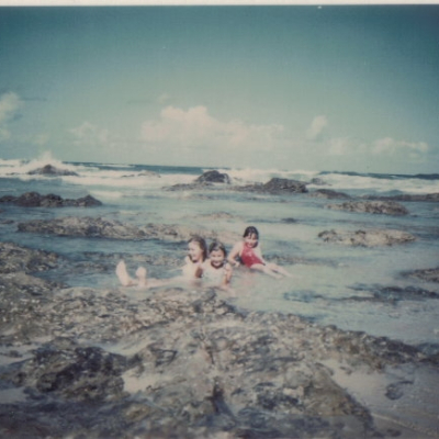 Marg Joan and Brenda Sitting in the Rock Pools 1