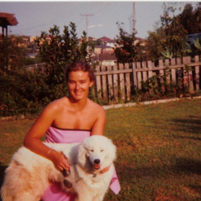 Margaret in the Front Yard at Fergie Rd with Tinker